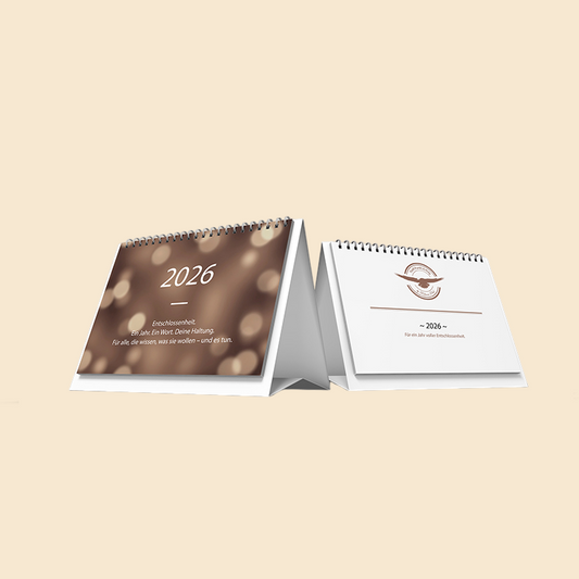 Wochentischkalender 2026 – Motto "Entschlossenheit"